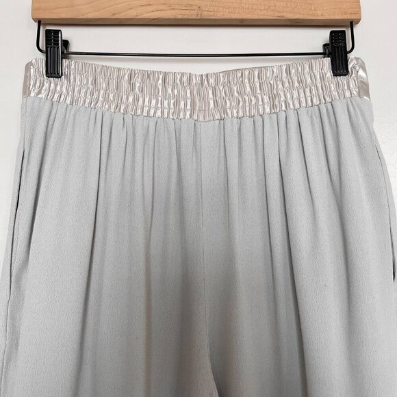 Vintage Silver & Gray Pleated Crepe Wide Leg Pants Size 12 Medium Large - Picture 4 of 8